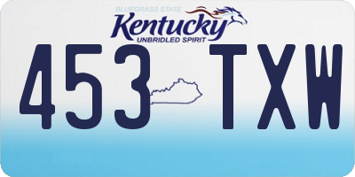 KY license plate 453TXW