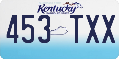 KY license plate 453TXX