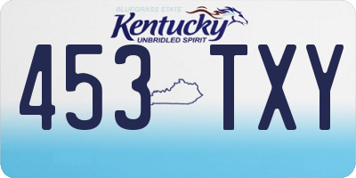 KY license plate 453TXY