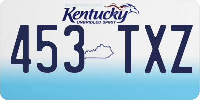 KY license plate 453TXZ