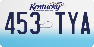 KY license plate 453TYA