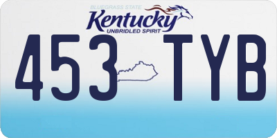KY license plate 453TYB