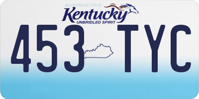 KY license plate 453TYC