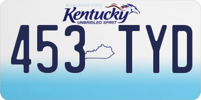KY license plate 453TYD