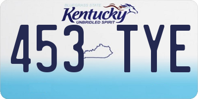 KY license plate 453TYE