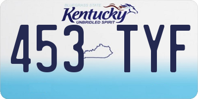 KY license plate 453TYF