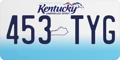 KY license plate 453TYG
