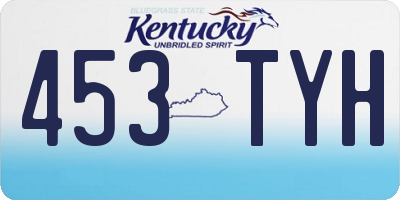KY license plate 453TYH