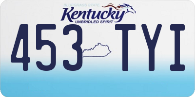 KY license plate 453TYI