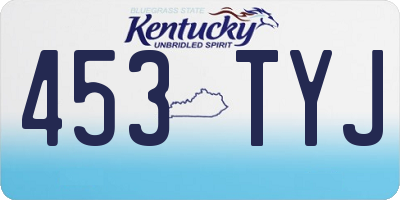 KY license plate 453TYJ