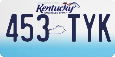 KY license plate 453TYK
