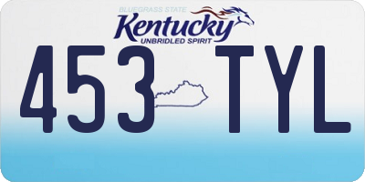 KY license plate 453TYL
