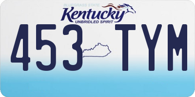 KY license plate 453TYM