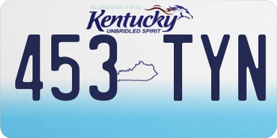 KY license plate 453TYN