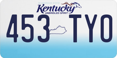 KY license plate 453TYO
