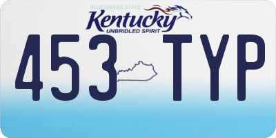 KY license plate 453TYP
