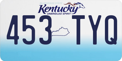 KY license plate 453TYQ