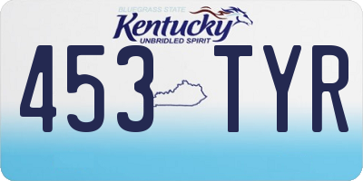 KY license plate 453TYR