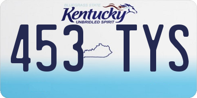 KY license plate 453TYS