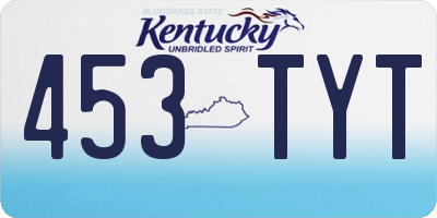 KY license plate 453TYT