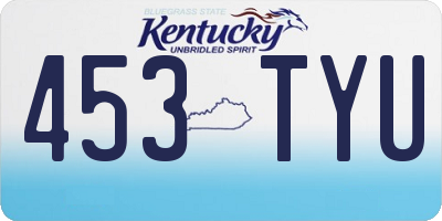 KY license plate 453TYU