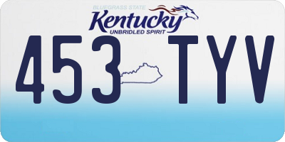 KY license plate 453TYV