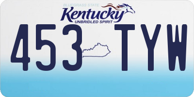 KY license plate 453TYW