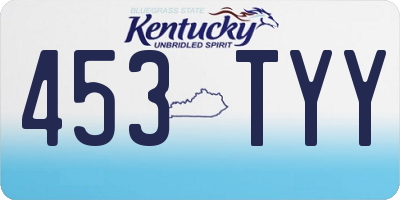 KY license plate 453TYY