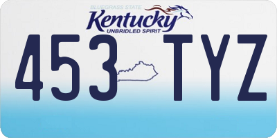 KY license plate 453TYZ