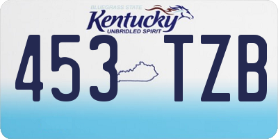 KY license plate 453TZB