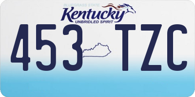 KY license plate 453TZC