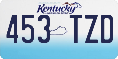 KY license plate 453TZD