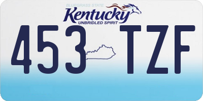 KY license plate 453TZF