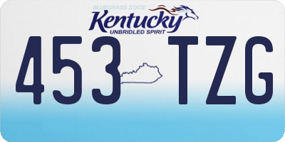 KY license plate 453TZG