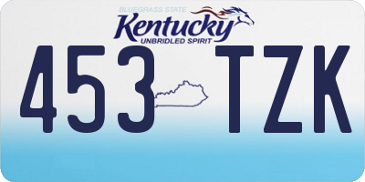 KY license plate 453TZK