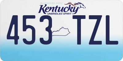 KY license plate 453TZL