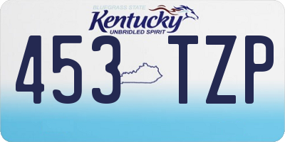 KY license plate 453TZP