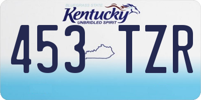 KY license plate 453TZR