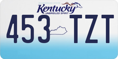KY license plate 453TZT