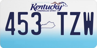 KY license plate 453TZW