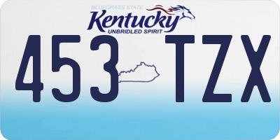 KY license plate 453TZX