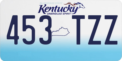 KY license plate 453TZZ