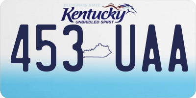 KY license plate 453UAA