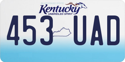 KY license plate 453UAD