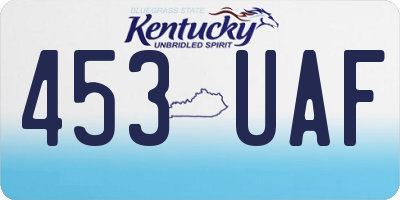 KY license plate 453UAF