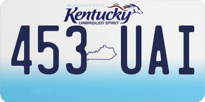 KY license plate 453UAI