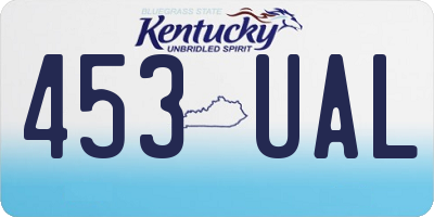 KY license plate 453UAL