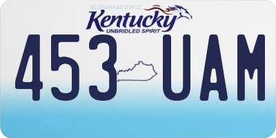 KY license plate 453UAM