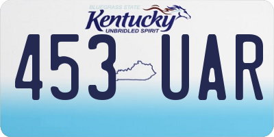 KY license plate 453UAR