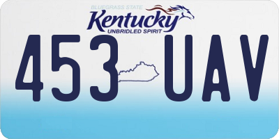 KY license plate 453UAV